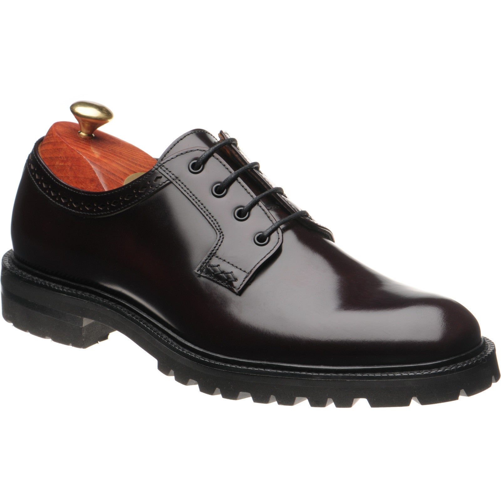 Wildsmith Model 91 mens rubber-soled Derby shoes in burgundy polished
