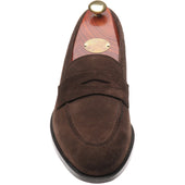 Wildsmith Model 98 mens loafers in dark brown suede