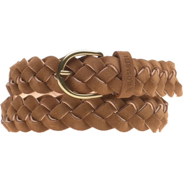 Wildsmith Braided Belt in tan suede