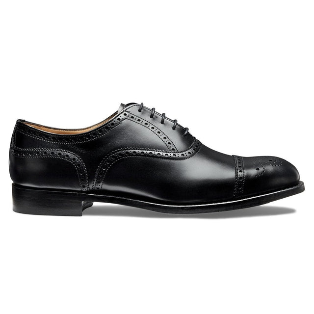 Wilfred Oxford Semi Brogue in Black Calf Leather