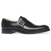 William II Single Buckle Monk in Black Calf Leather
