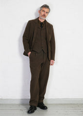 WILLIAM | Lapel Waistcoat | Brown Herringbone