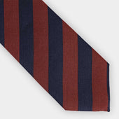 Block Stripe Wool Silk Blend Tie