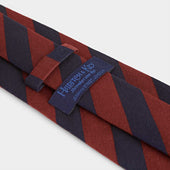 Block Stripe Wool Silk Blend Tie