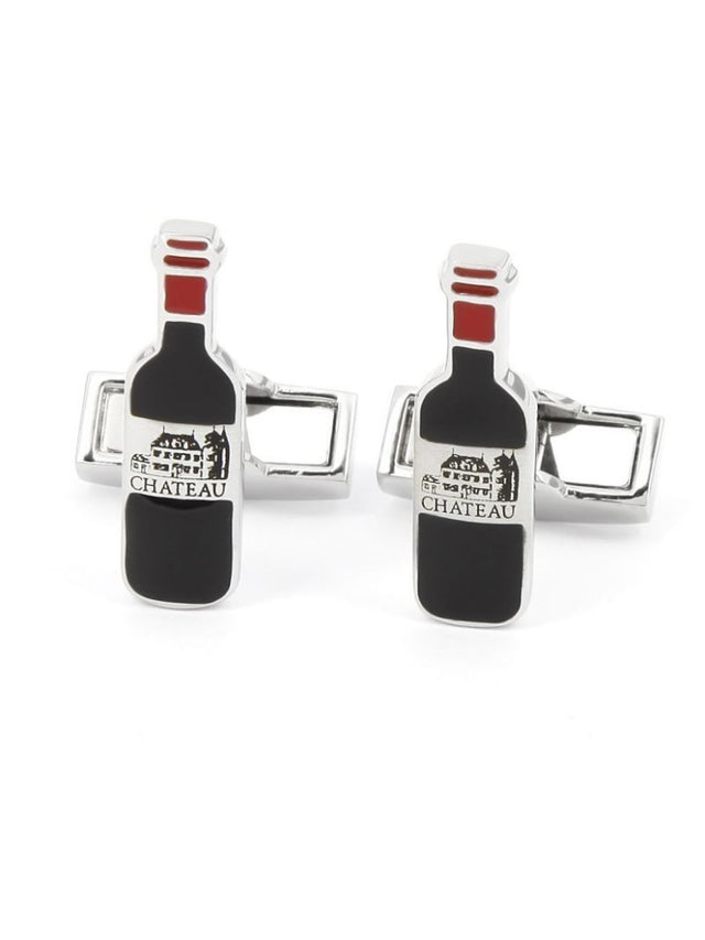 Wine bottle cufflinks château
