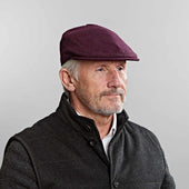 Damson Twill Wool Flat Cap