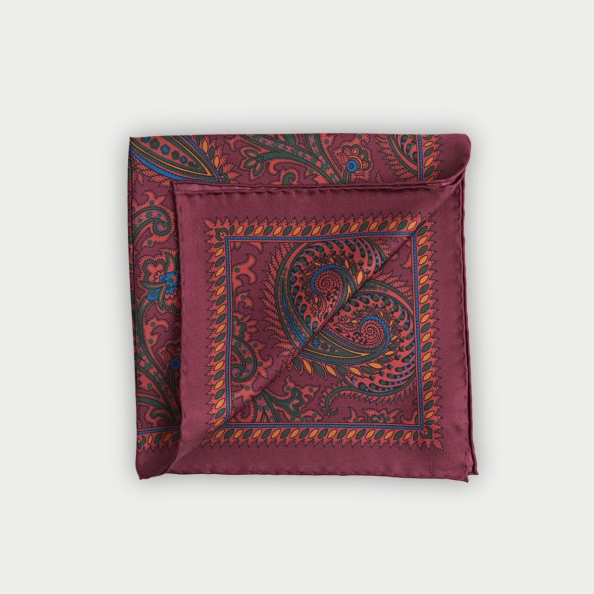 Floral Paisley Silk Pocket Square