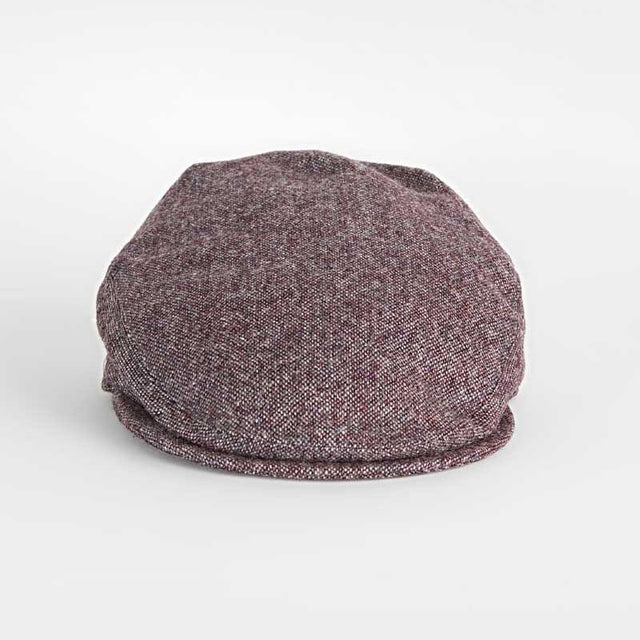 Wine & Grey Plain Weave Wool Flat Cap