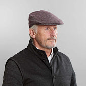 Grey Plain Weave Wool Flat Cap