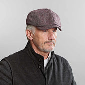 Grey Plain Weave Wool Gatsby Cap