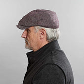 Grey Plain Weave Wool Gatsby Cap
