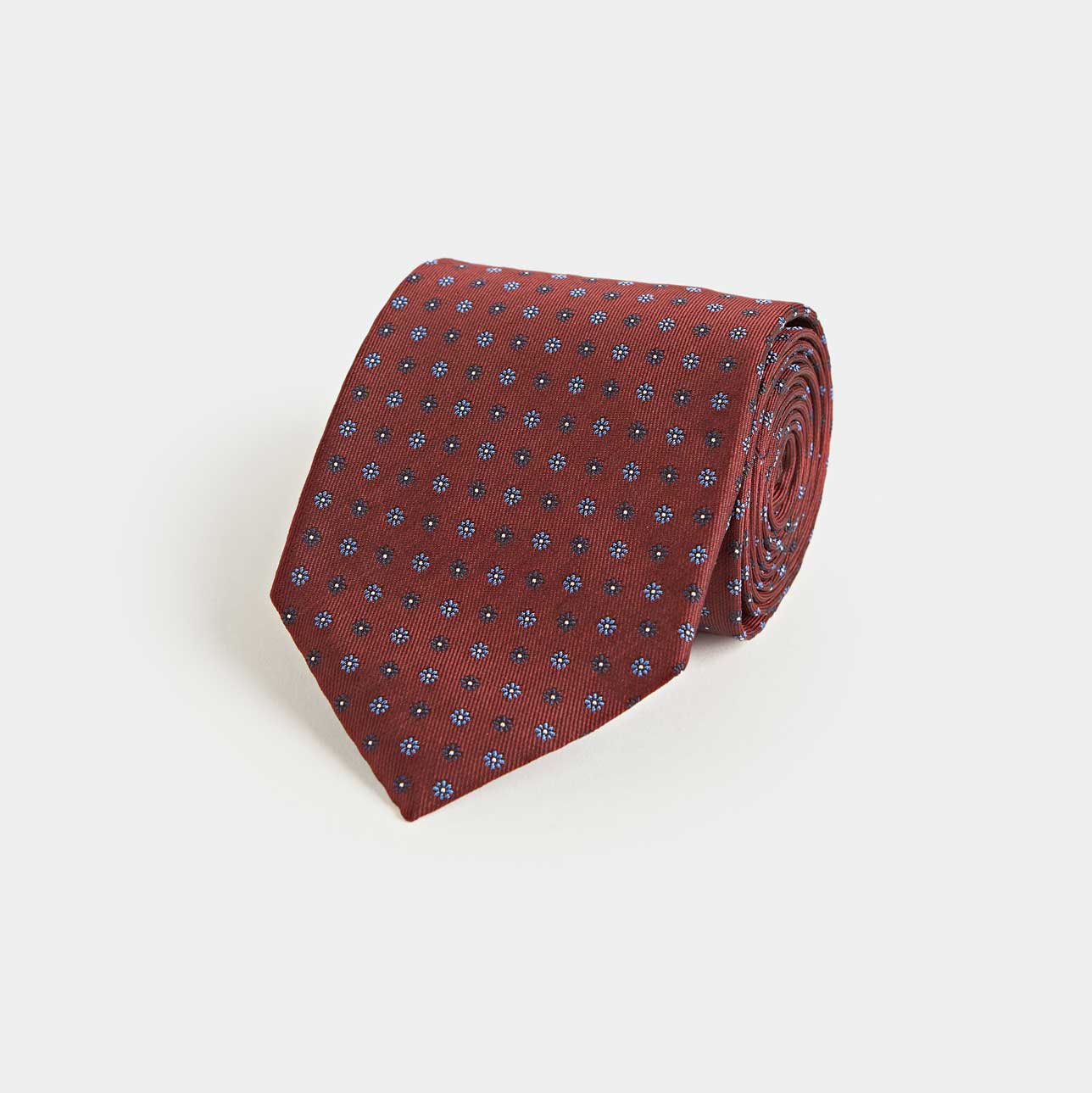 Miniature Floral Motif Silk Tie