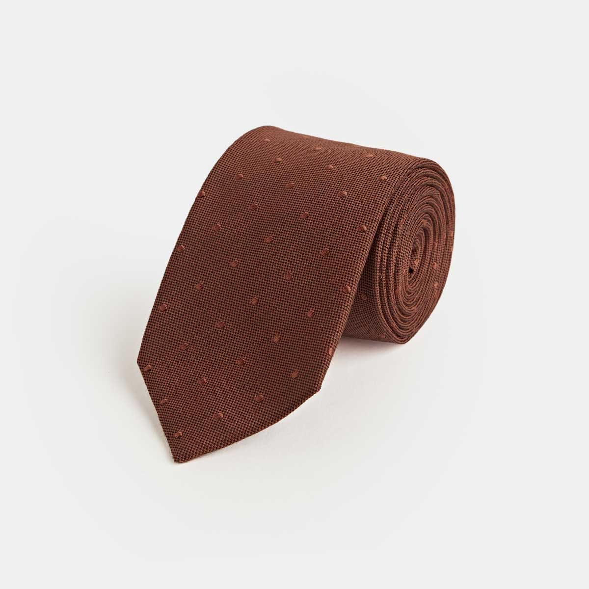 Self Spot Wool Silk Blend Tie