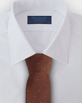 Self Spot Wool Silk Blend Tie
