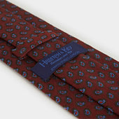 Silk Tie With Micro Paisley Motif