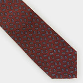 Silk Tie With Micro Paisley Motif