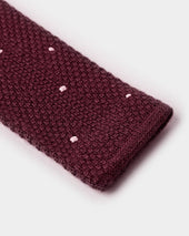 White Spot Knitted Cashmere Tie