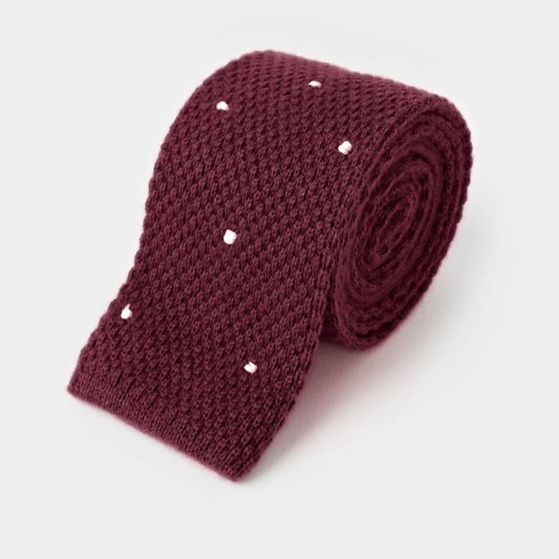 White Spot Knitted Cashmere Tie