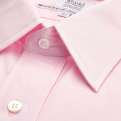 Classic Fit Plain Sea Island Cotton Double Cuff Shirt In Pink