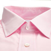 Classic Fit Plain Sea Island Cotton Double Cuff Shirt In Pink