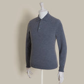 Wool And Cashmere Polo Shirt In Dark Grey