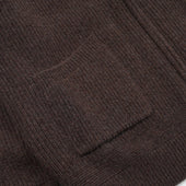 Wool Deck Zip Up Cardigan Choco Brown