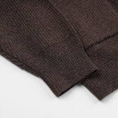 Wool Deck Zip Up Cardigan Choco Brown
