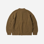 Wool Deck Zip Up Cardigan Cinnamon