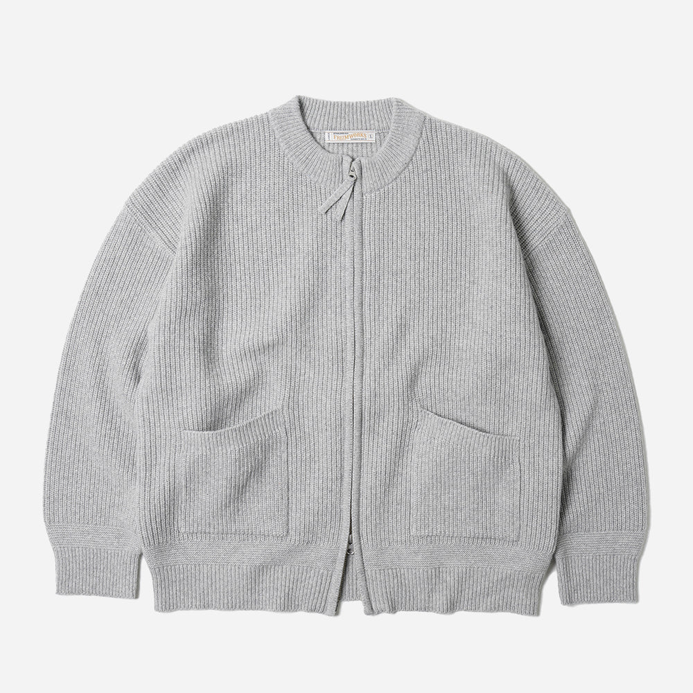 Wool Deck Zip Up Cardigan