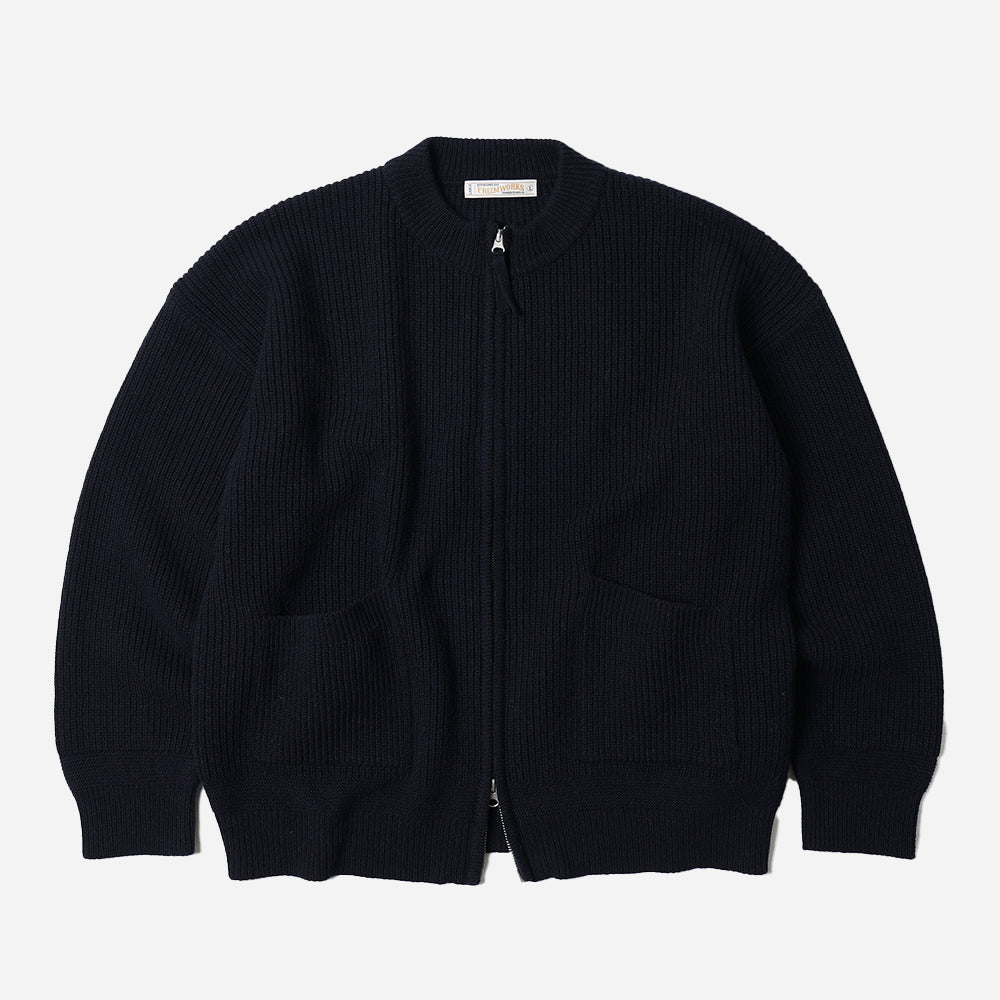 Wool Deck Zip Up Cardigan