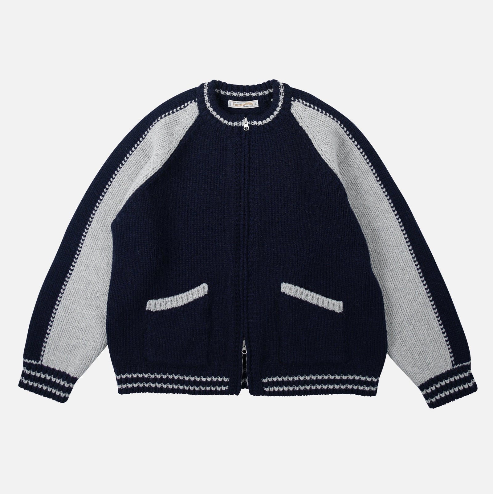 Wool Varsity Cardigan Grey