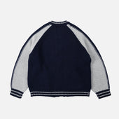 Wool Varsity Cardigan Grey