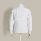 Aran Knit Cashmere Blend Roll Neck In