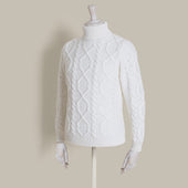 Aran Knit Cashmere Blend Roll Neck In