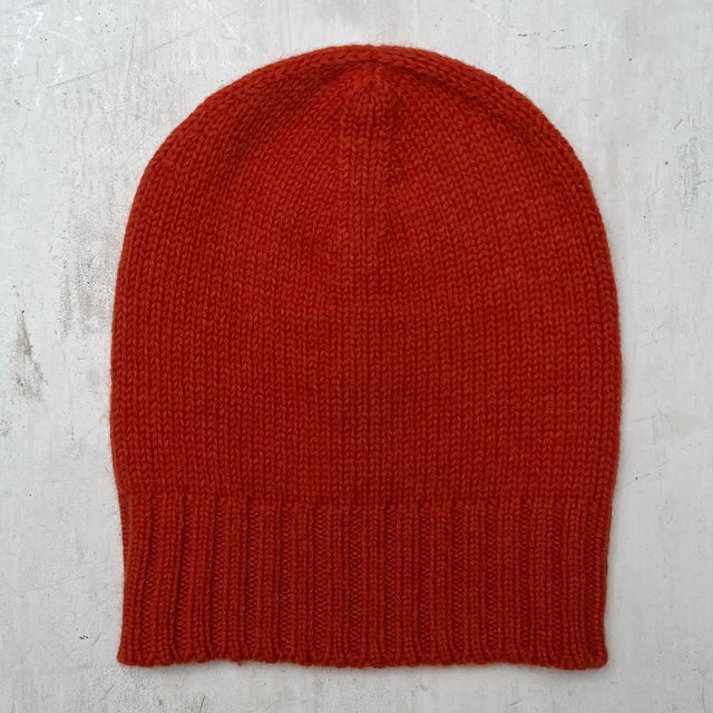 Woollen Beanie Hat In Orange