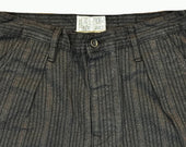 Japanese And Brown Stripe Twill Wide Leg Single Pleat 40 S Work Trouser