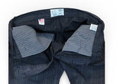 Japanese And Brown Stripe Twill Wide Leg Single Pleat 40 S Work Trouser