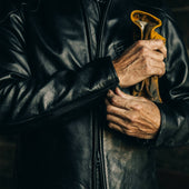 The Band Collar Moto Jacket In Steerhide