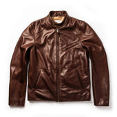 The Band Collar Moto Jacket In Steerhide