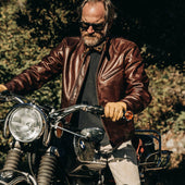 The Band Collar Moto Jacket In Steerhide