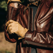 The Band Collar Moto Jacket In Steerhide