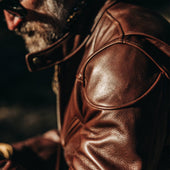 The Band Collar Moto Jacket In Steerhide