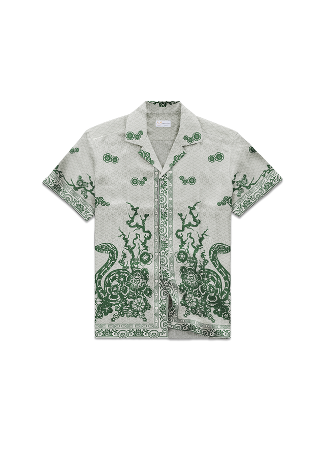 Silk Bowling Shirt Year of the Snake Print