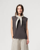 Jackie Scarf Belfast Seersucker Iron Off White