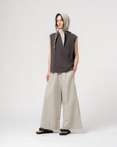 Jackie Scarf Belfast Seersucker Iron Off White