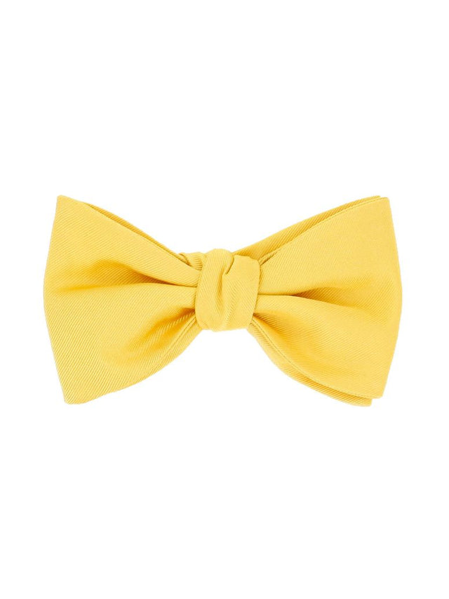 Yellow bow tie in silk Côme