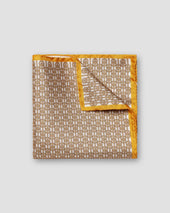 Yellow 3D Chain Print Silk Pocket Square