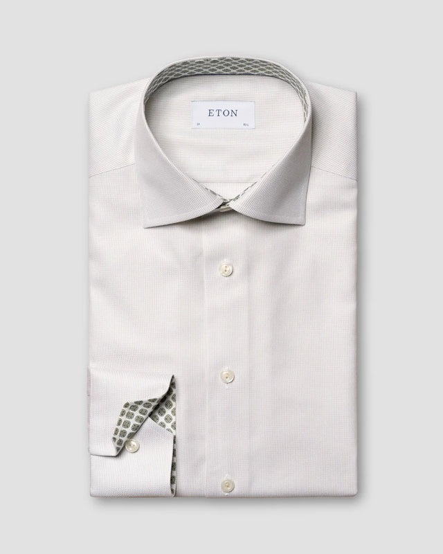 Yellow Cotton & lyocell stretch Shirt - Eton