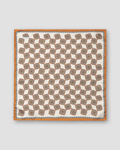 Orange Geometric Print Panama Silk Pocket Square