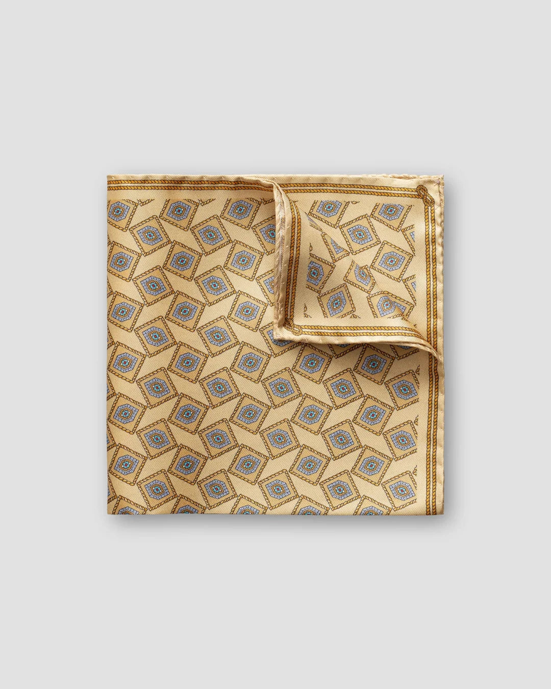 Geometric Print Silk Pocket Square